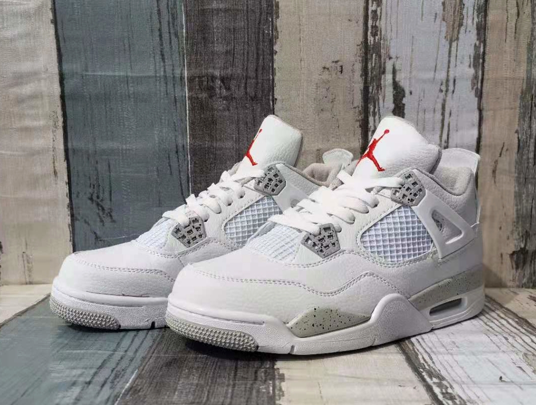 2021 Air Jordan 4 Retro White Grey Shoes - Click Image to Close